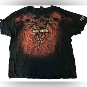 Harley-Davidson Black and Red Short Sleeve Tee